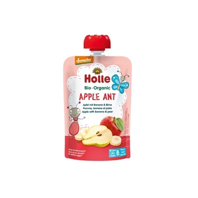 Holle пюре пауч ябълки, банан и круша 100г
