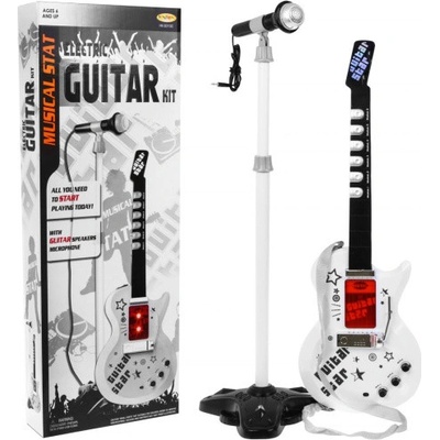 Ramiz elektrická gitara s mikrofónom biela