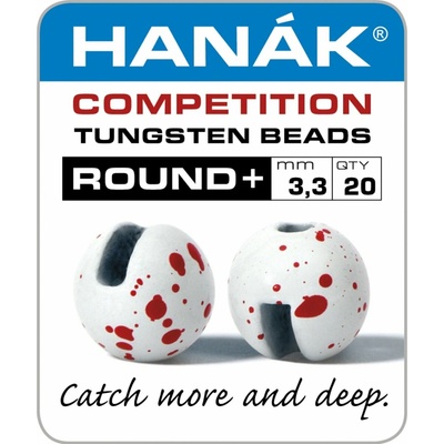 Hanák Competition Tungstenové Hlavičky Round+ Bílá & Červená 10ks 4,6mm