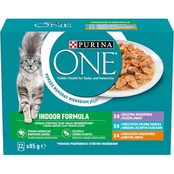 ONE Indoor Formula Храна за възрастни котки 12 x 85 г
