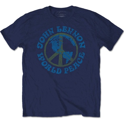 John Lennon tričko World Peace modré