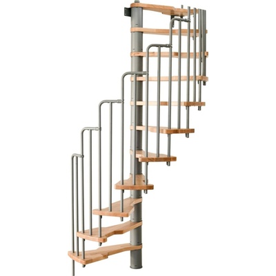Minka STAIRS Prostorově točité schodiště Metallica buk/šedá 130 x 78 cm