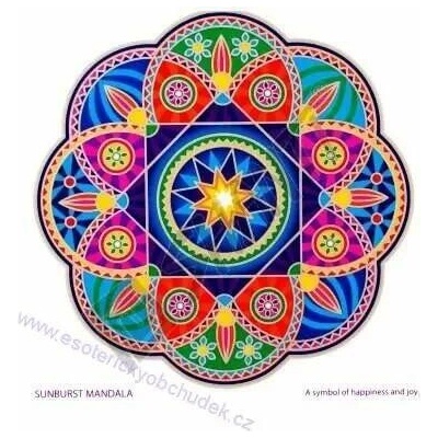 Mandala na okno samolepící průhledná - Mandala slunečních paprsků