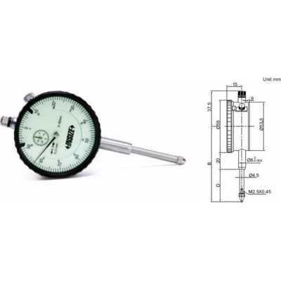 INSIZE Číselníkový úchylkoměr s očkem typ 2310 do 30mm bez očka 2310-30FA