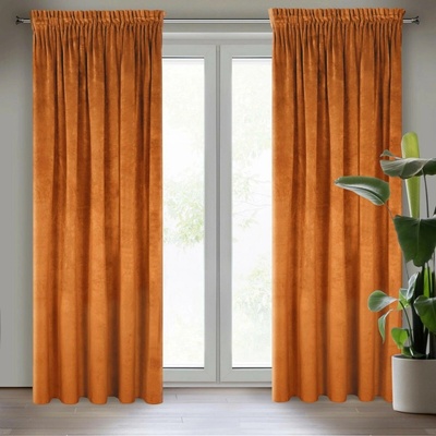 EUROFIRANY ZATEMŇOVACÍ ZÁVĚS NA PÁSCE RIA 140X270 CM ORANŽOVÁ