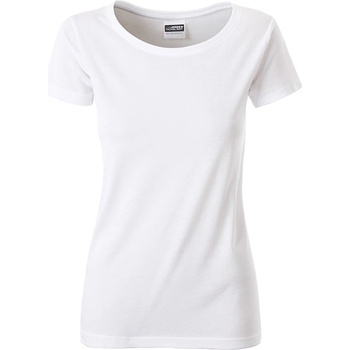 James & Nicholson Klasické dámské tričko z biobavlny 8007 biela