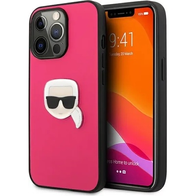 KARL LAGERFELD KLHCP13LPKMP iPhone 13 Pro 6, 1" розов твърд калъф, Leather Ikonik Karl`s Head Metal (KLHCP13LPKMP)