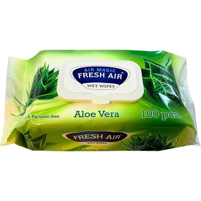 Fresh Air detské vlhčené obrúsky Aloe Vera s klipom 100 ks