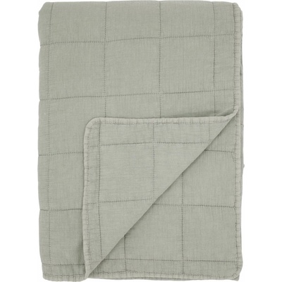 Chic Antique Prošívaný přehoz Aix Vintage Opal 130 × 180 cm, zelená barva, šedá barva, textil