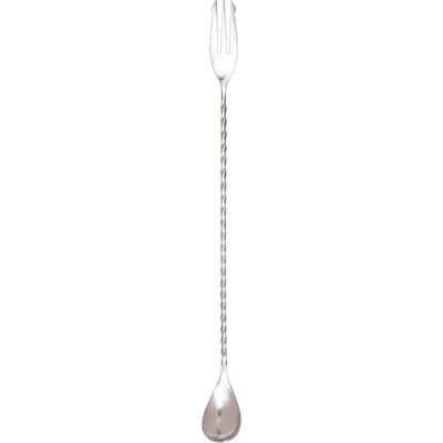 Nerezová barová lžička Cocktail Kingdom s vidličkou 40 cm