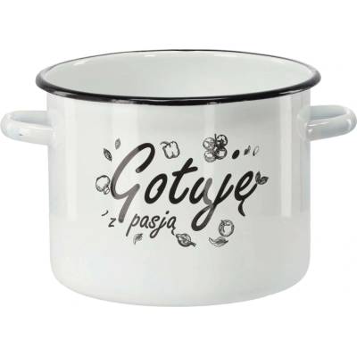 marka niezdefiniowana Emaliovaný hrnec 5,5 l 22 cm bílý VŘE s vášní *2419