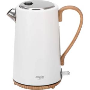 Adler AD 1352, 2200W, 1.7 л, STRIX, Метал, Бял, Безжична кана (AD 1352)