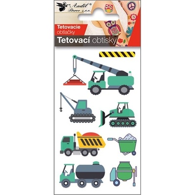 Anděl Tetovací obtisky stavební stroje