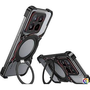 Xiaomi 15 Pro Удароустойчив Метален Калъф със Стойка MagSafe + Скрийн Протектор - Черен, Червен, Лилав, Сребрист, Син