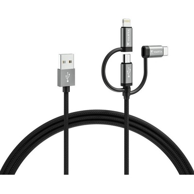 Varta VA0236 USB 3v1 s konektorem Lightning a Micro USB, 2m