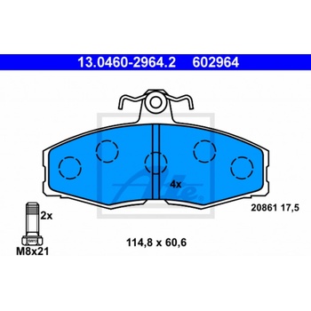 Sada brzdových platničiek, vždy 4 kusy v sade ATE 13.0460-2964.2 (13046029642)