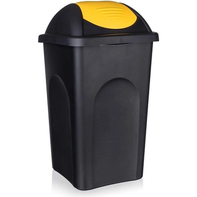 Stefanplast odpadkový koš MULTIPAT 60 l černý, žluté víko