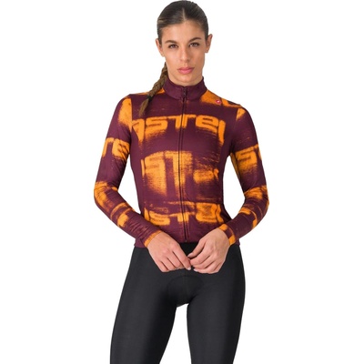 Castelli Blur Thermal Jersey Deep bordeaux/ Vivid orange