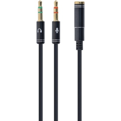 Gembird ! Adapter audio stereo 3.5mm mini Jack/4PIN/ audio cable 0.2 m 2 x 3.5mm Black (CCA-418M)