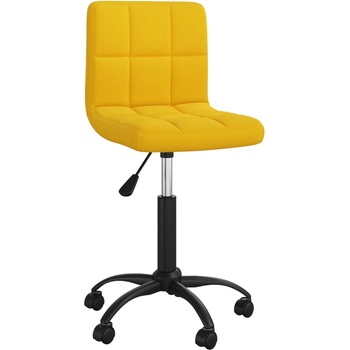 vidaXL Въртящ се трапезен стол, горчица, кадифе (3087603)