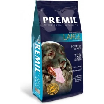 Image 1 of PREMIL Super Premium Large - пълноценна храна за пораснали кучета от средни и едри породи, с пилешко, пуешко, патешко месо и риба тон, 15 кг - Сърбия