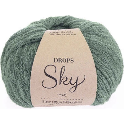 Příze Drops Sky Mix 07 – světlá šedozelená (alpaka, jemná na pletení)