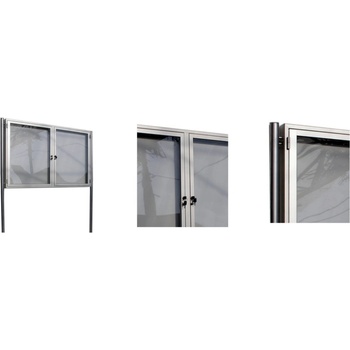 Expoint vonkajšia vitrína vrátane stojanu s úzkym profilom dvojdielna jednostranná 18 x A4, 1550 x 1040 x 69 mm, celková nadzemná výška 1900 mm