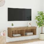 vidaXL TV стенен шкаф 100 x 30 x 30 cm Дъб Инженерна дървесина (882967)