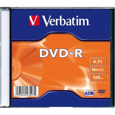 Verbatim Диск DVD-R Verbatim 4.7GB 16x оп. 1
