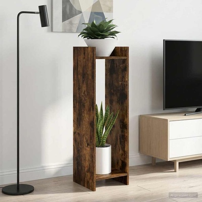 vidaXL Стойка за растения 2 бр. Опушен дъб 30 x 30 x 100 см (899571)