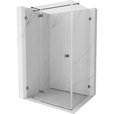 Mexen Lunar T плъзгаща се душ кабина лява 75 x 80 см, прозрачна, четка сив (834T-075-080-66-00-L)