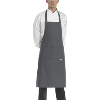 Egochef Kuchařská zástěra ke krku mikrovlákno s kapsou šedá 70x90cm E-6103016E
