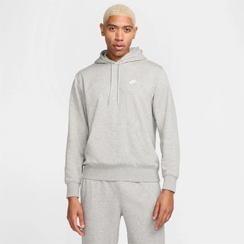 Nike Суичър Nike Men's Club Foot Overhead Hoodie - Grey Hthr/White