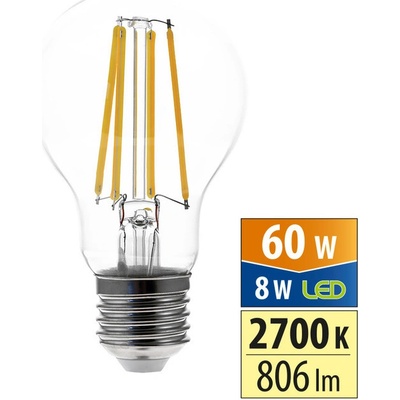 žárovka LED E27, 8W, 2700K, CRI 80, 806lm, 320° /ML-321.102.87.0/ 60W