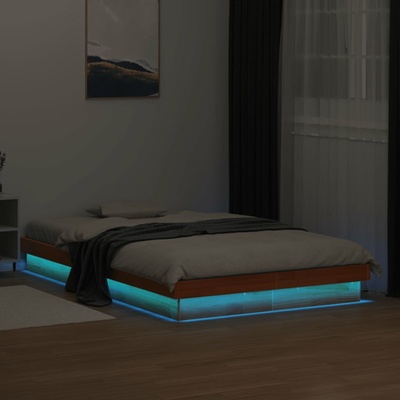 vidaXL 11461.844421 Rám postele s LED voskově hnědý masivní borovice