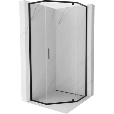 Mexen Exo петстенна сглобяема душ кабина 80 x 80 см, прозрачна, черна - 812-080-080-70-00 (812-080-080-70-00)