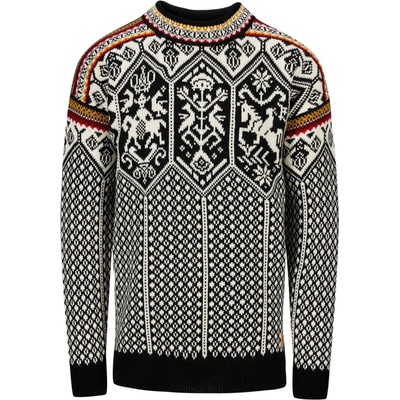 1994 Lillehammer Masculine Sweater pánsky pletený sveter Black Mustard Offwhite
