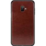 MOFI Samsung J6 Plus MOFI силиконов калъф за телефон с ефект на кожа, ТЪМНОКАФЯВ (GP-83099)