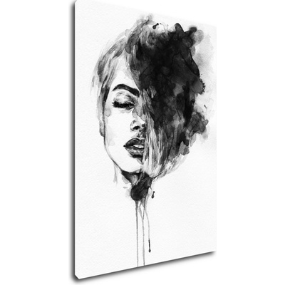 Impresi Obraz Malovaný portrét ženy černobílý - 50 x 70 cm
