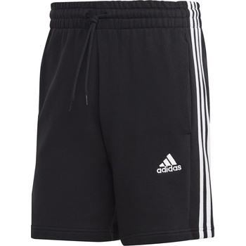 adidas Мъжки поларени къси панталони Adidas Essentials 3 Stripe Fleece Shorts Mens - Black/White