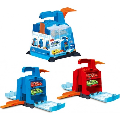 Teddies Garáž + 2 auta plast s vystřelovacím mechanismem 16x19x15cm