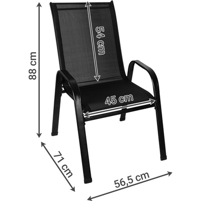 Gardlov 25290 Záhradné stoličky stohovateľné čierne 2 ks, čierna