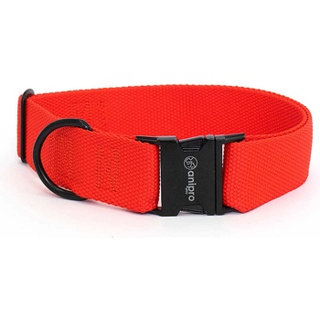 Anipro Extra Strong Black - Регулируем нашийник за кучета, лента, 40мм/45см-70см - червен с черна тока