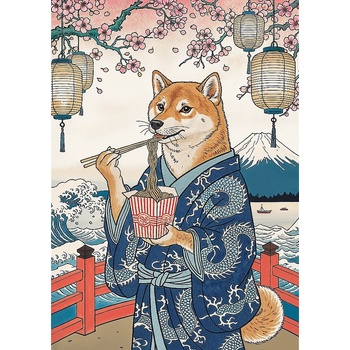 Trefl - Puzzle Premium Plus Pets as Art: Shiba's Noodle Meditation - 500 piese