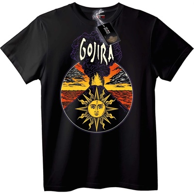 NOONEBRAND Тениска Gojira Слънце и Вулкан - L, White