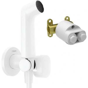 Hansgrohe Комплект хигиеничен душ с вграден корпус Hansgrohe Bidette S EcoSmart, 1 струя, матово бяло (29232700+29235180)