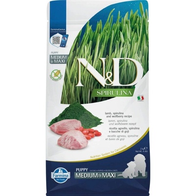 N&D Spirulina Dog Puppy M/L Lamb & Wolfberry 2 kg