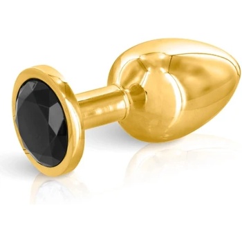 Hidden Eden Метален разширител в златисто с черен кристал Black Angel M