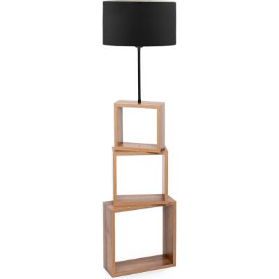 TopMebel Claude Mdf/текстил/Pvc подова лампа в кафяв/черен цвят 37x20x140см
