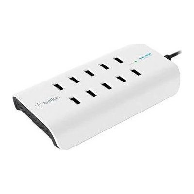 Belkin Мрежово зарядно устройство Belkin Rockstar, 10 x USB 2.0, Бял (B2B139VF)